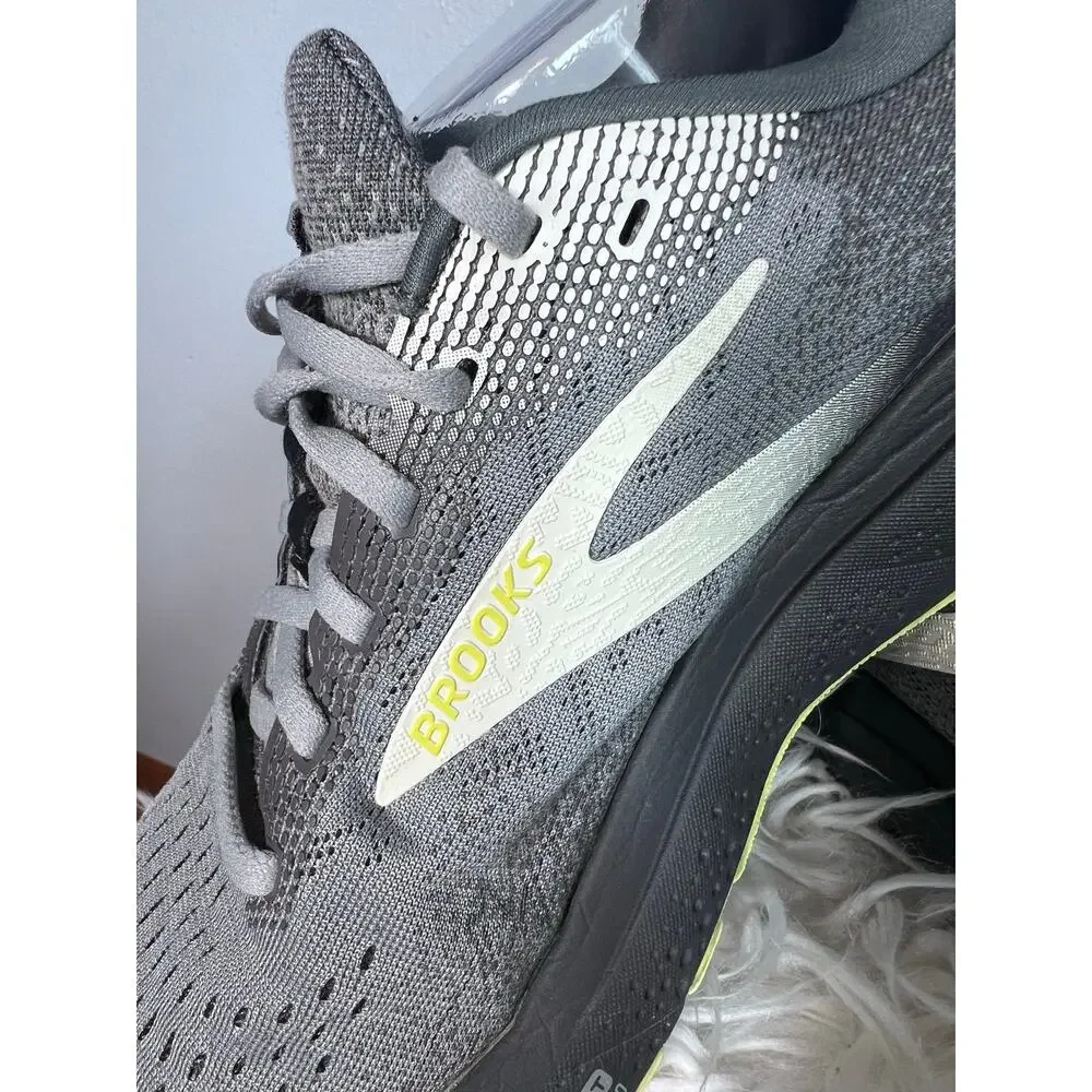 Brooks Ghost 16 Men’s Sz 12 Narrow No Insole Lime Grey Running Shoe Arch Support